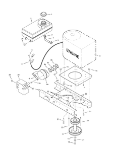 Engine Mount Diagram and Parts List for 425622X78B 2006 Briggs and Stratton Lawn Tractor